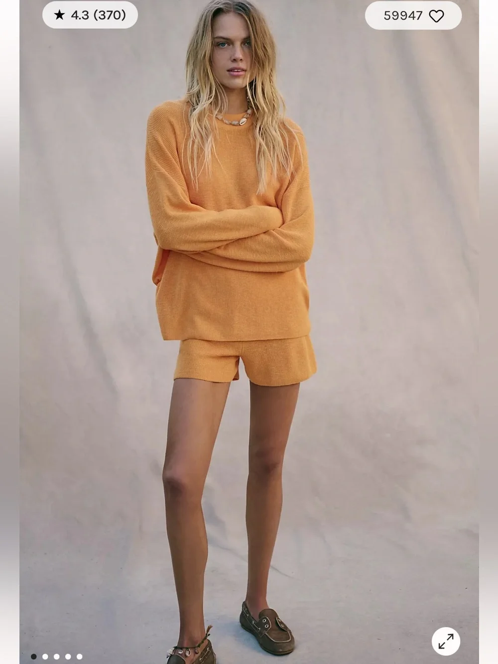 NWOT Free People Malibu Solid Surf Cozy Knit Sweater Set Mustard